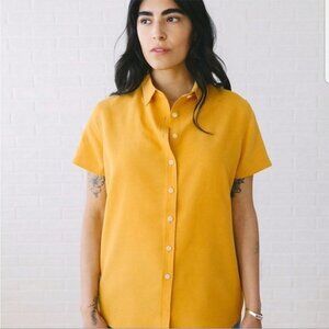 Tradlands Yellow Size Small Tencel & Linen 105 Seville Short Sleeve